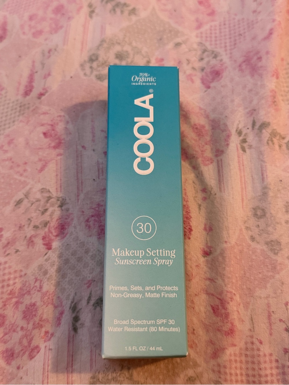 COOLA Makeup Setting Sunscreen Spray SPF 30 - Teal Blue Packaging